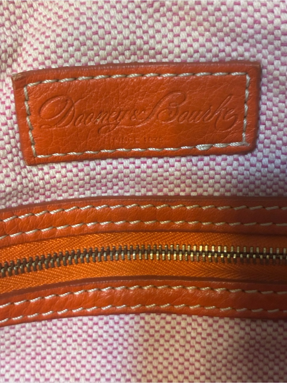 Dooney & Bourke Vibrant Orange Pebbled Leather Satchel with Charm - Picture 4 of 16